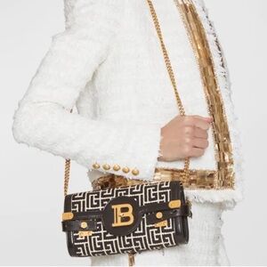 Balmain Black and Gold Crossbody Bag